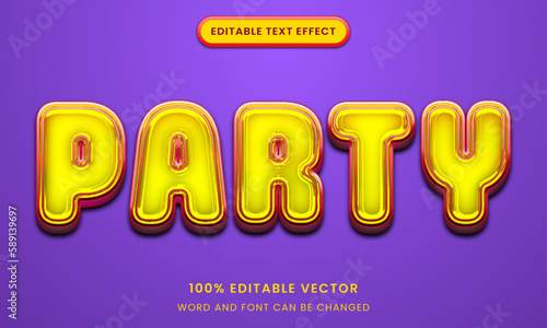 party balloon editable text effect