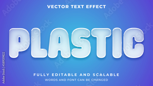 transparent bubble plastic  3d graphic style editable text effect	