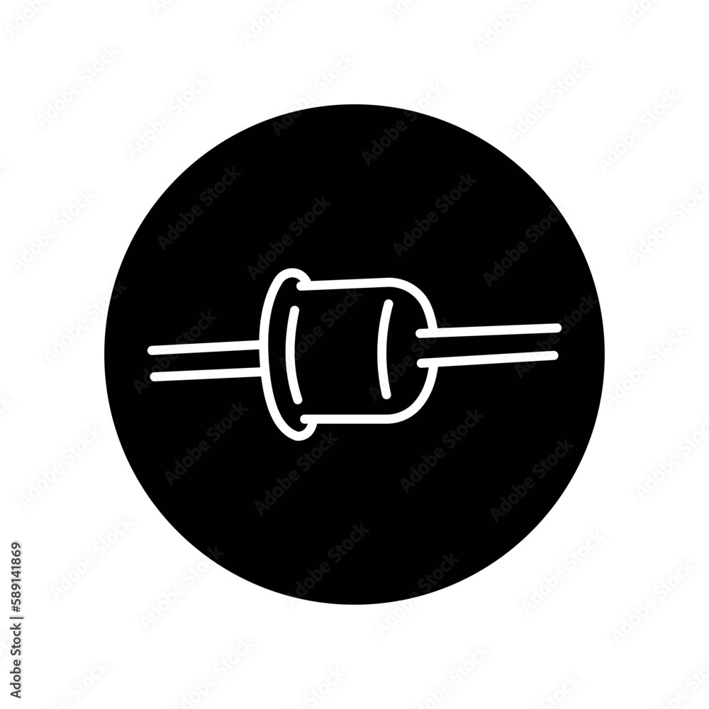 Tunnel diode black line icon. Pictogram for web page Tunnel diode black line icon. Pictogram for web page