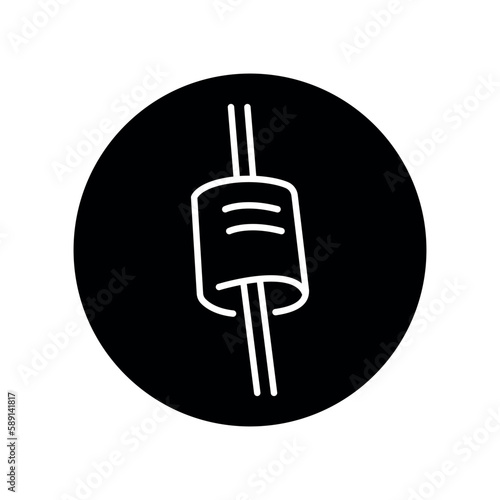 Transient voltage black line icon. Pictogram for web page