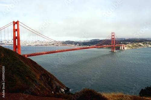 Cloudy sky over Golden Gate Bridge in San Francisco