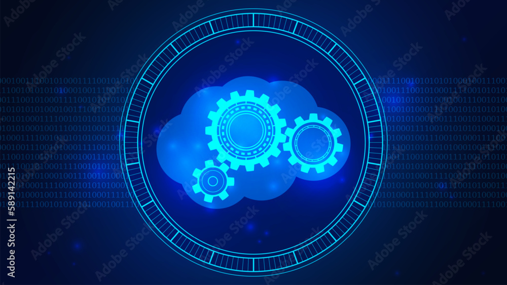 Artificial Intelligence hardware concept. AI. Virtual concept. Abstract geometric Human brain outline with circuit board. Glowing blue brain circuit on microchip. Technology vector illustration