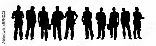 vector set of businessman silhouettes 