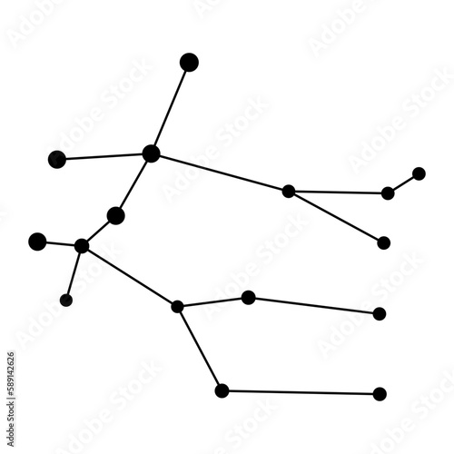 Gemini constellation map. Vector illustration.