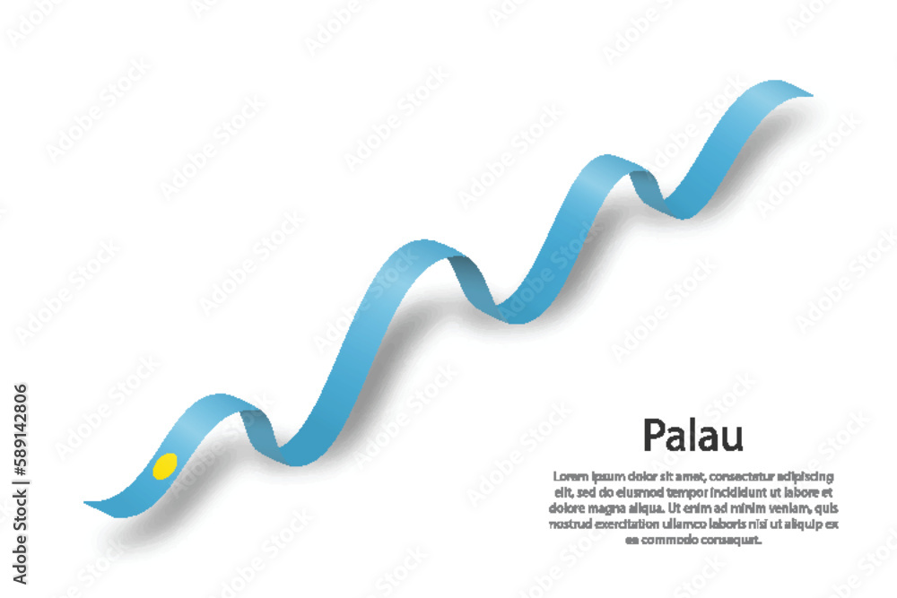 Waving ribbon or banner with flag of Palau Waving ribbon or banner with flag of Palau