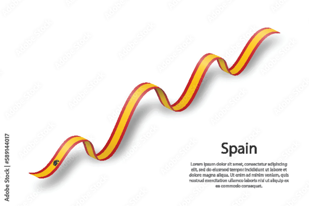 Waving ribbon or banner with flag of Spain Waving ribbon or banner with flag of Spain