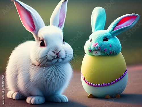 Cute Easter Bunny Background and wallpaper