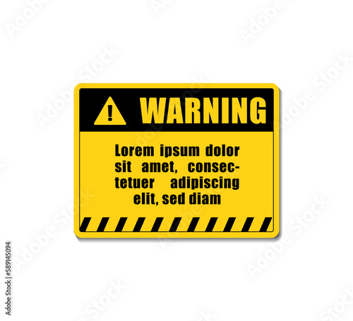 Minimalist Warning Sign Template Sign Notice Vector Design