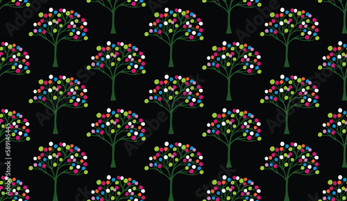 Geometric ethnic pattern seamless flower color oriental.
seamless pattern.Design for fabric,curtain,black background, carpet, shawl,clothing,wrapping, Batik,fabric,handkerchief,Vector illustration.
