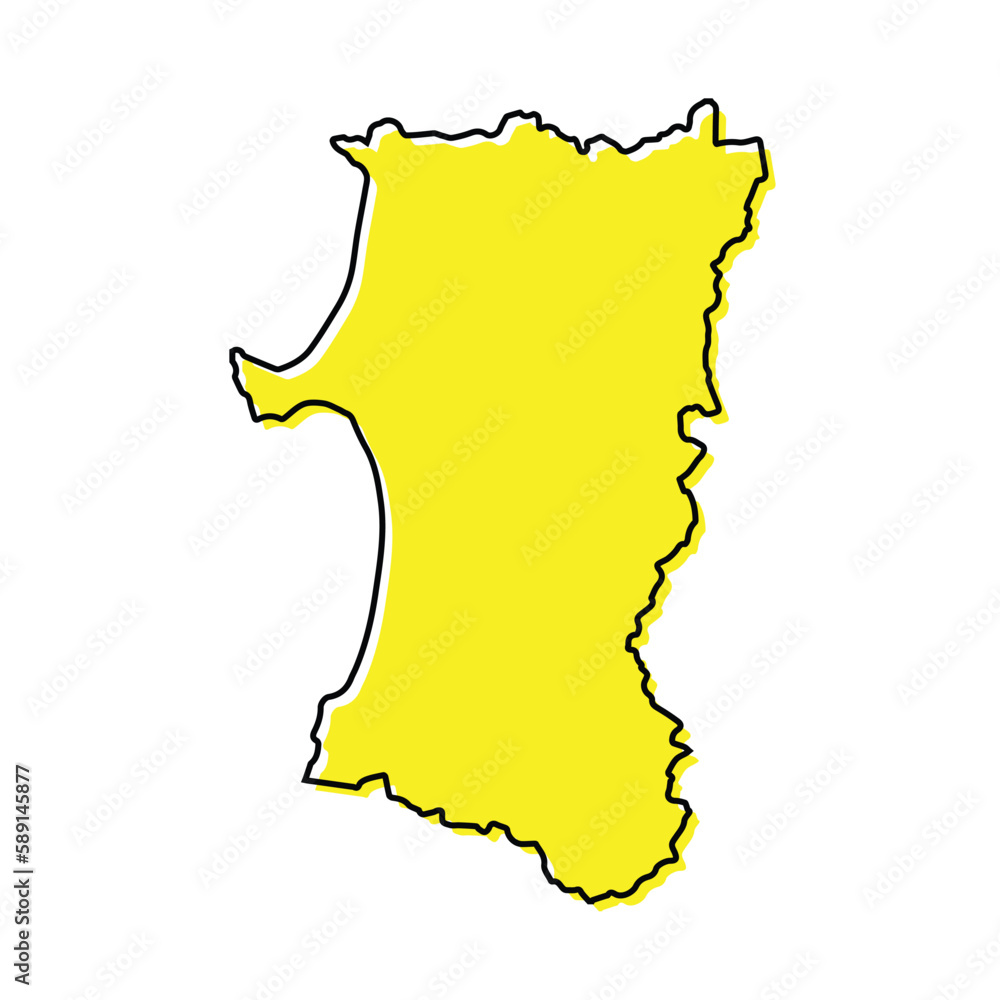 Simple outline map of Akita is a prefecture of Japan Simple outline map of Akita is a prefecture of Japan