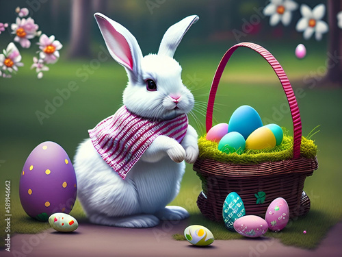 Cute Easter Bunny Background and wallpaper
