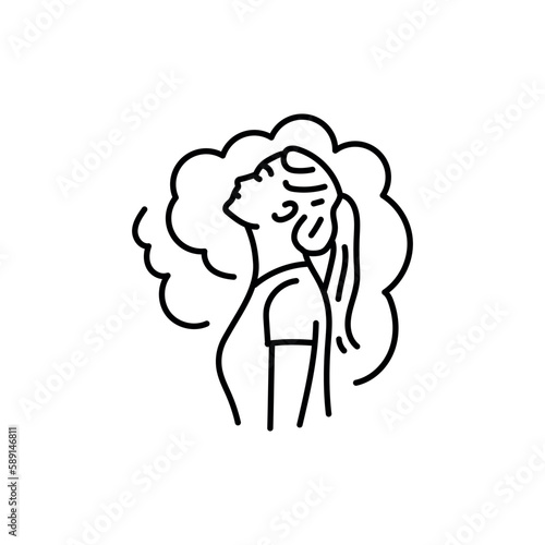Mindfulness meditation black line icon. Balance and relaxation.