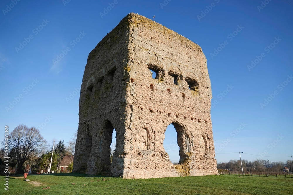 Scenic shot of the Temple of Janus under the blue sky in Autun, France Scenic shot of the Temple of Janus under the blue sky in Autun, France