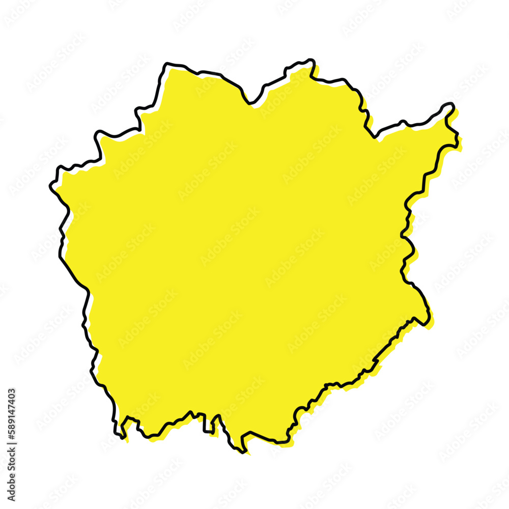 Obraz premium Simple outline map of Okayama is a prefecture of Japan