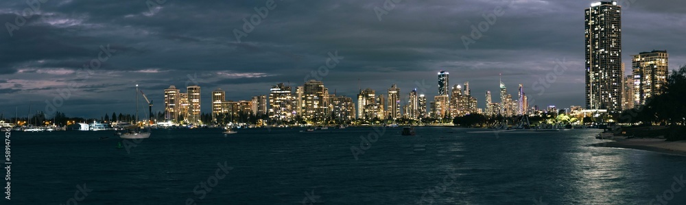 Panoramic View of Gold Coast city skyline