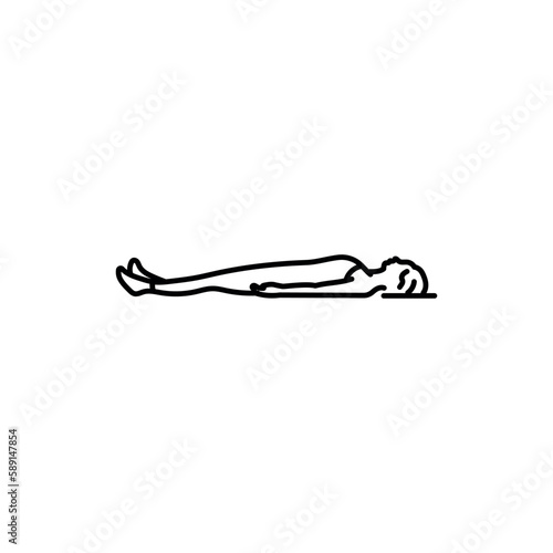 Progressive relaxation black line icon. Yoga and meditation