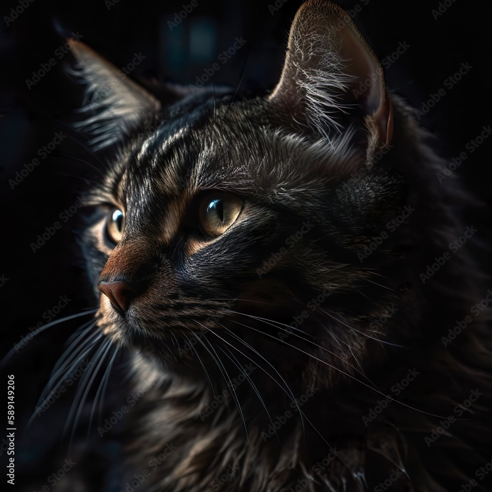 Cat on dark background Cat on dark background