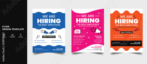 We Are Hiring Job flyer poster design, Job hiring poster, Job vacancy offer flyer poster template design