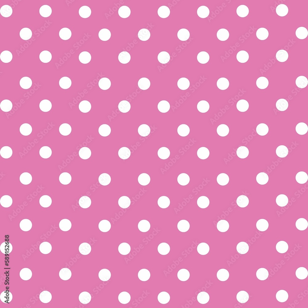seamless pink and white polka dots pattern