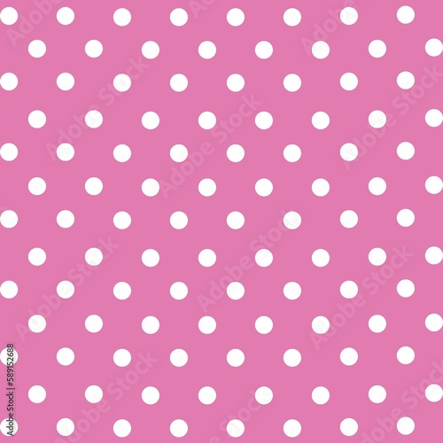 seamless pink and white polka dots pattern