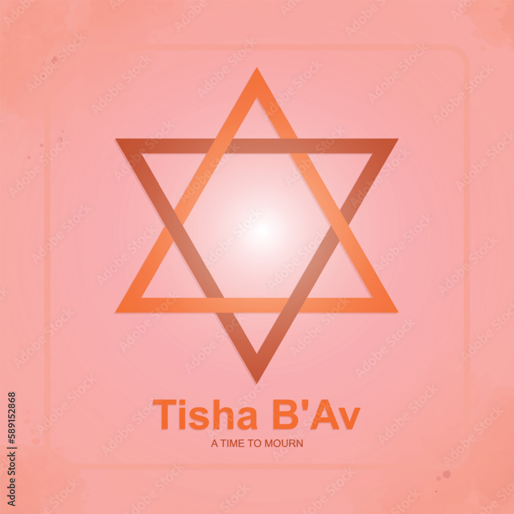 TISHA B'AV. Lettering. Typography poster Jewish Holiday, modern