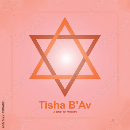 TISHA B'AV. Lettering. Typography poster Jewish Holiday, modern  background vector illustration
