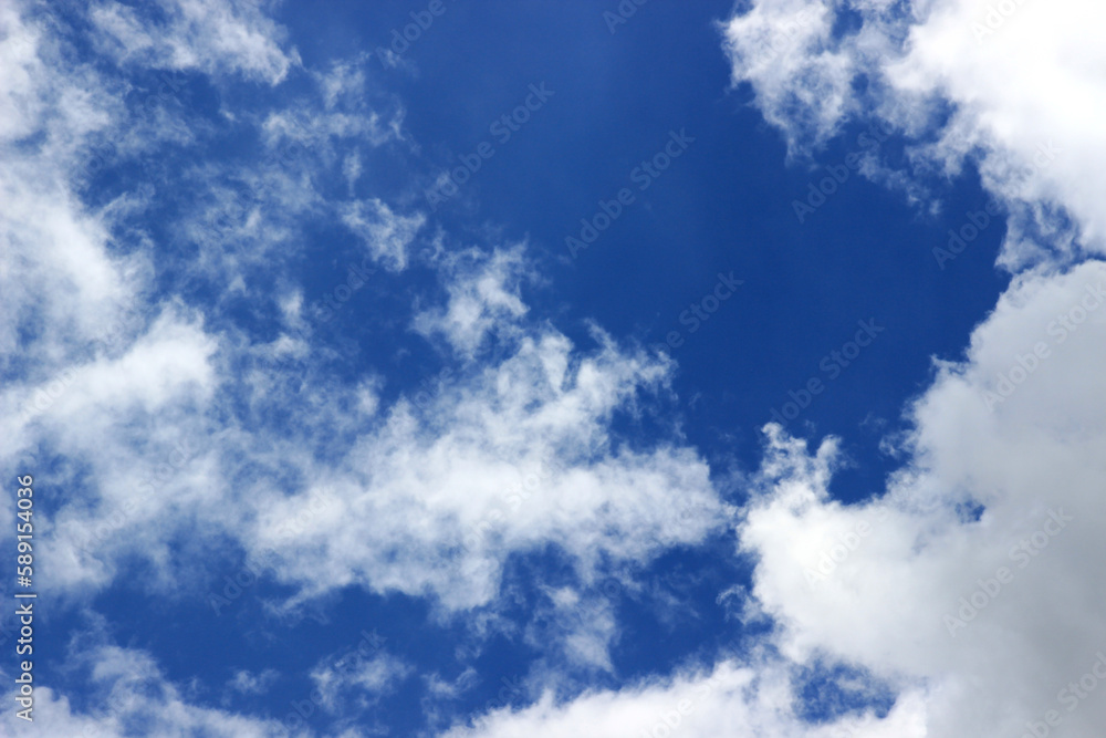 Fototapeta premium Beautiful blue sky with clouds background.