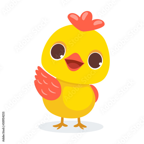 Baby chick front vector isolated icon. Baby chick emoji illustration.