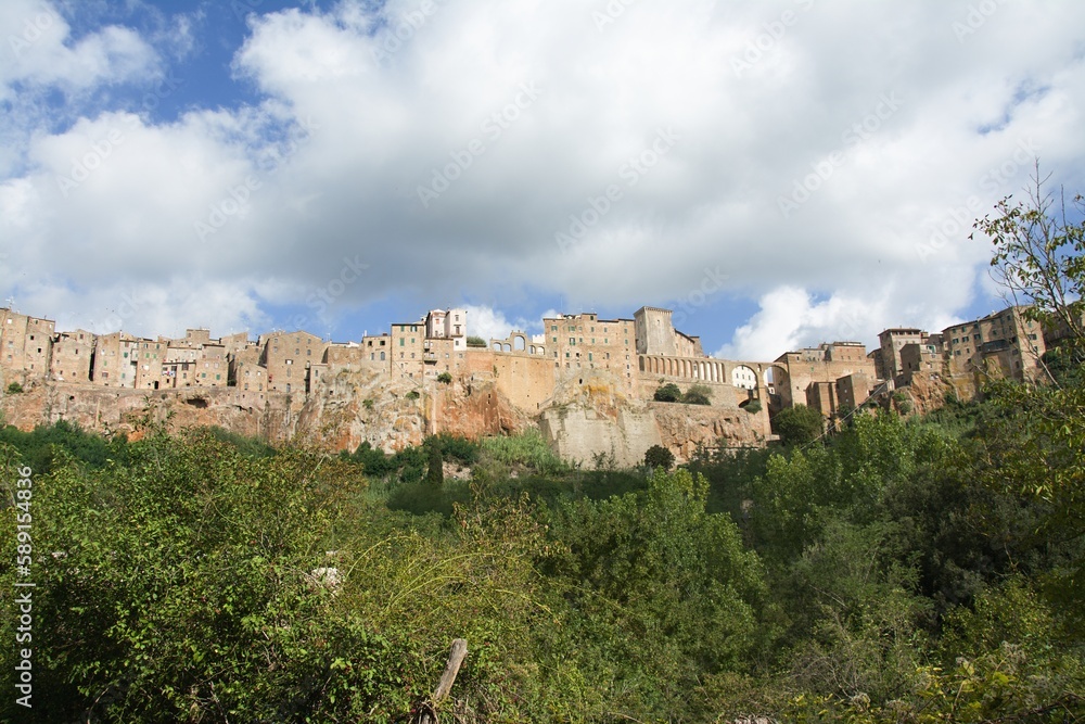 View of Pitigliano city. Province of Grosseto in central Italy, Europe.