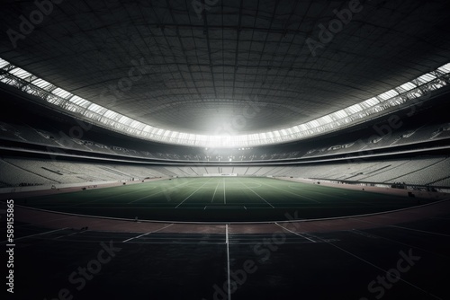Empty Football Stadium Awaits the Crowds Generative AI