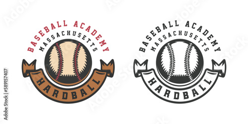 Vintage retro baseball sport emblem, logo, badge, label. mark, poster or print. Monochrome Graphic Art. Vector Illustration.