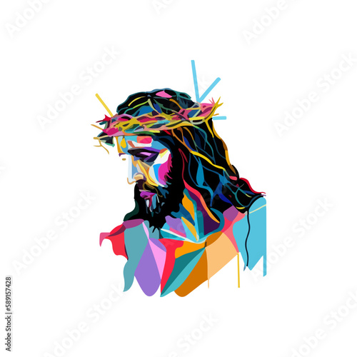 T SHIRT Print CLOTH JESUS LOW POLY VECTOR