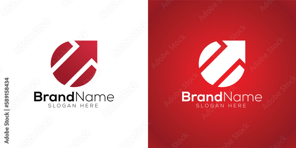 Business Growth arrow logo design template