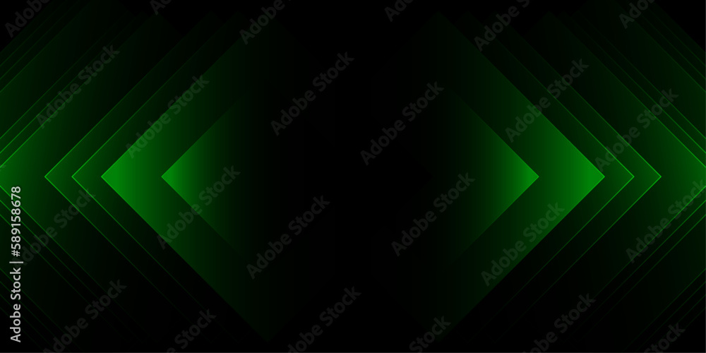 Naklejka premium Abstract background with green lines and transitions. Technologies. Vector