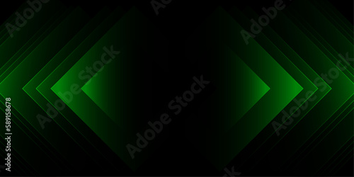 Abstract background with green lines and transitions. Technologies. Vector
