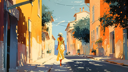 Obraz na płótnie Beautiful view of the small town of Saint-Tropez, France w salonie
