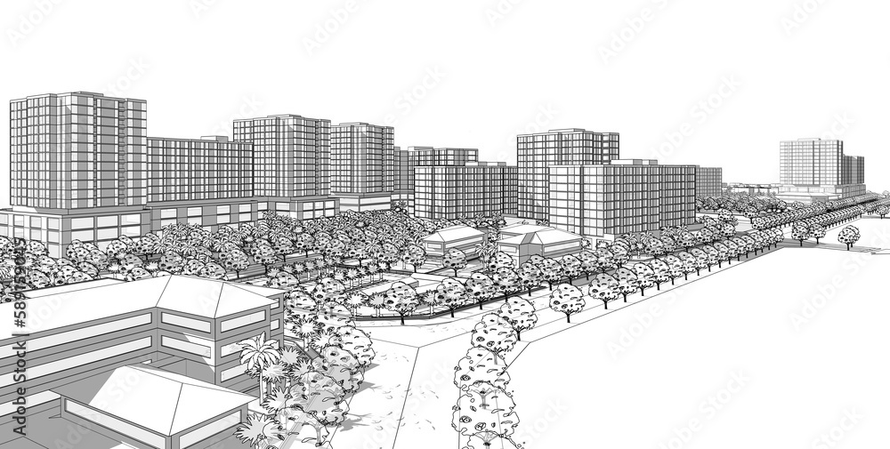 Fototapeta premium sketch of a city
