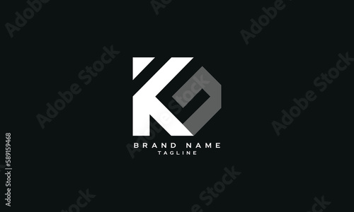 KG, GK, Abstract initial monogram letter alphabet logo design