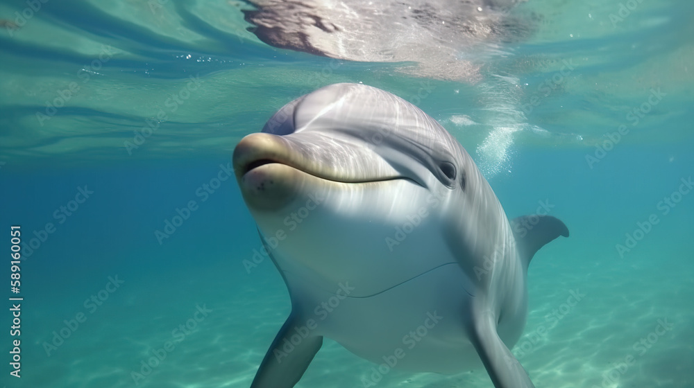 Naklejka premium Dolphin in the ocean