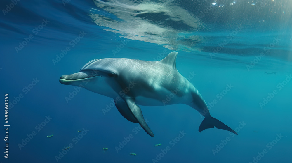 Naklejka premium Dolphin in the ocean