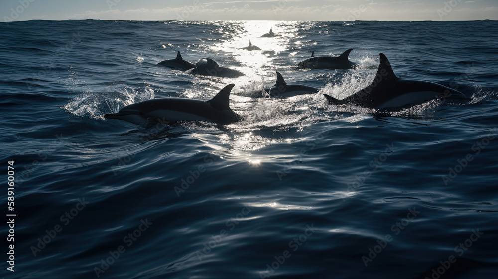 Naklejka premium Dolphin in the ocean