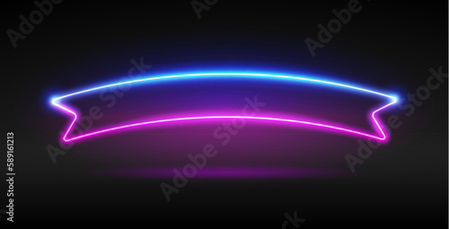Glowing Neon Arc Ribbon Banner