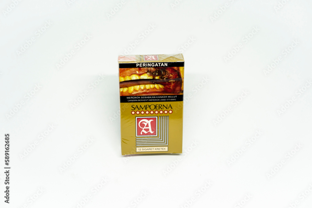 Jakarta, Indonesia. March 27, 2023 Sampoerna Kretek close up. Packaged