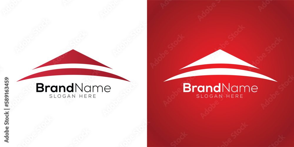 Red hill logo design template