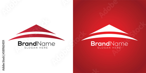 Obraz na płótnie Red hill logo design template w salonie