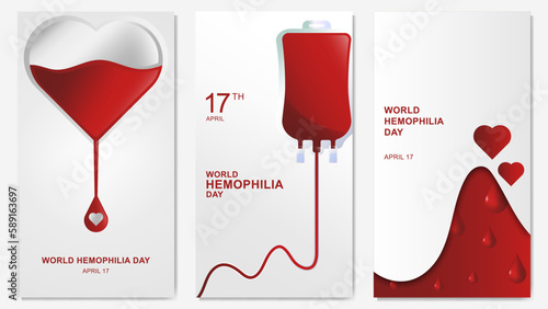 World Hemophilia Day banner design is celebrated every year on April 17th, awareness, poster template