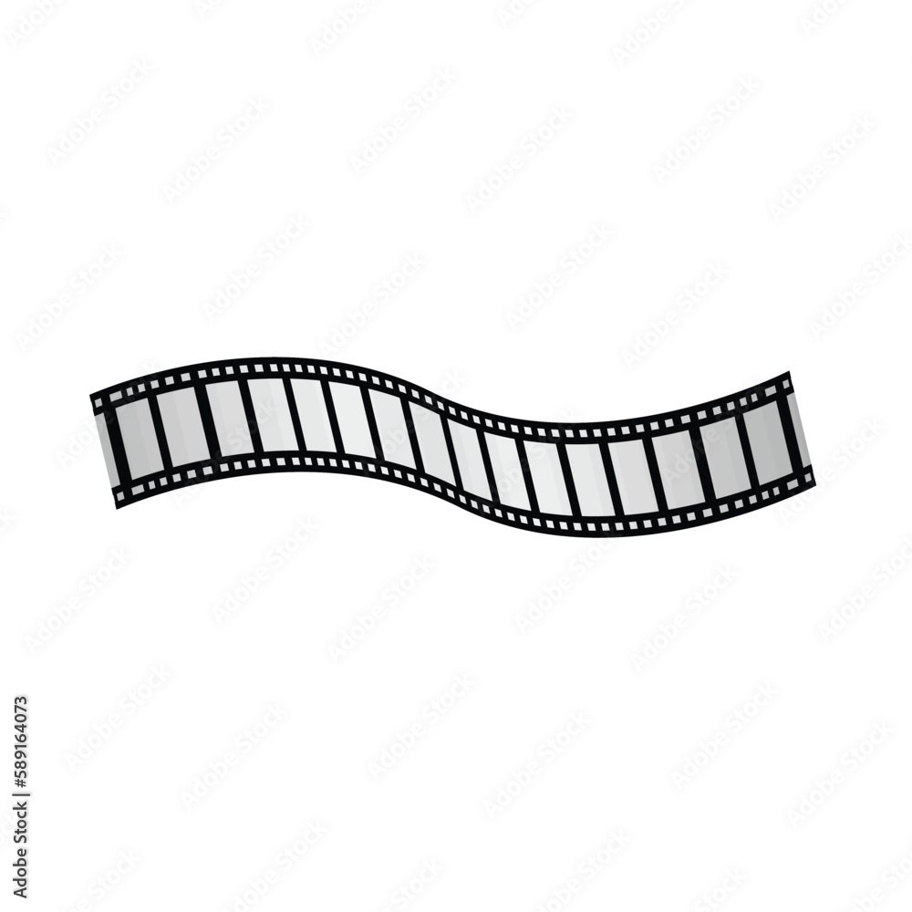 film strip illustration. Film tape vintage icon isolate. movies film background with flim roll. 3d flim roll. Media film strips roll set negative vector image