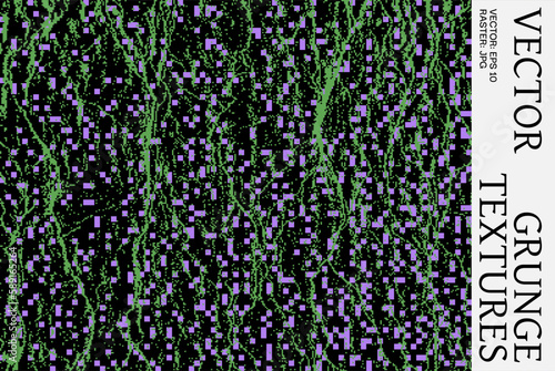 Vector Distress Halftone Nature Texture. Grunge Dither Bitmap background, unique vector pixels