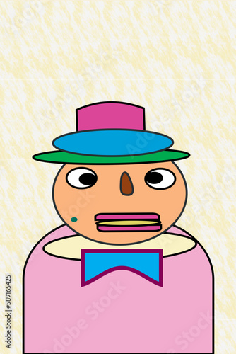 Funny cartoon illusionist