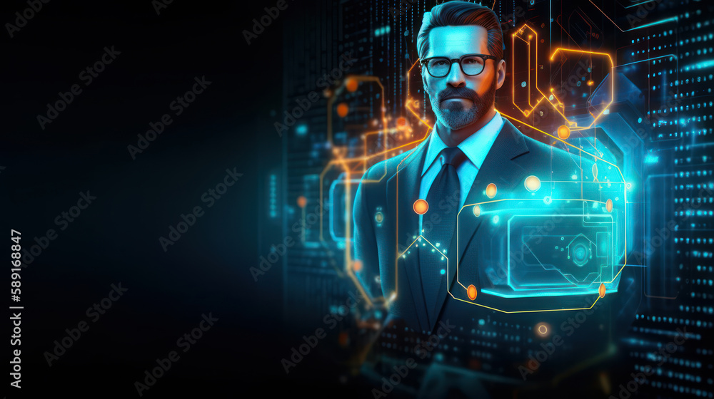 Data security and privacy specialist concept wallpaper. Generative AI Data security and privacy specialist concept wallpaper. Generative AI